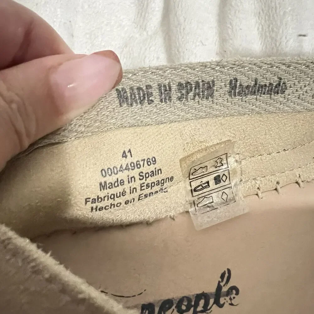 Free People Eden Double Stack Espadrilles Shoes Size 41 / US 10 Beige Bohemian